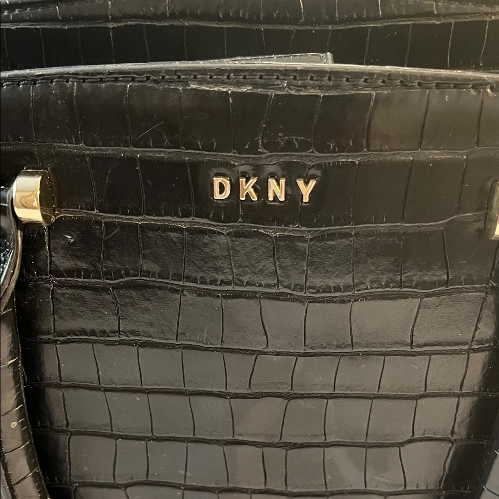 DKNY Black Croc-Patterned Purse - Picture 2 of 10